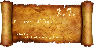 Klinko Tünde névjegykártya